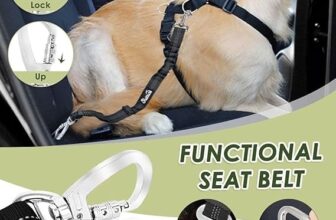 SlowTon Dog Car Harness & Seat Belt Set